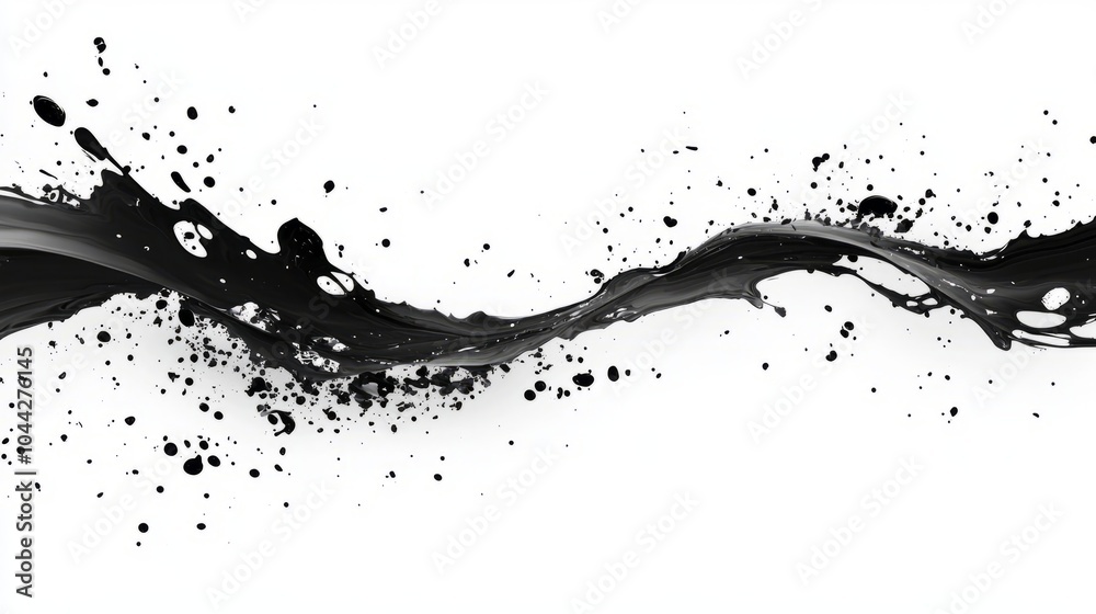 Abstract black liquid splash with white background. Abstract black liquid splash with white background.