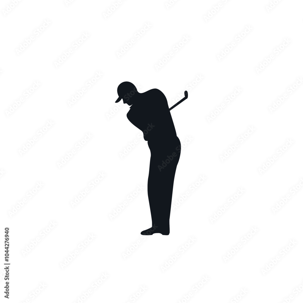 Naklejka premium Golf player flat vector design
