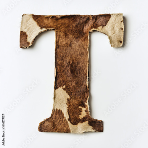 uppercase letter T cowhide