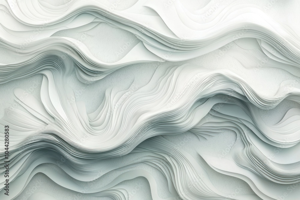 Abstract White Paper Landscape with Wavy Lines Abstract White Paper Landscape with Wavy Lines