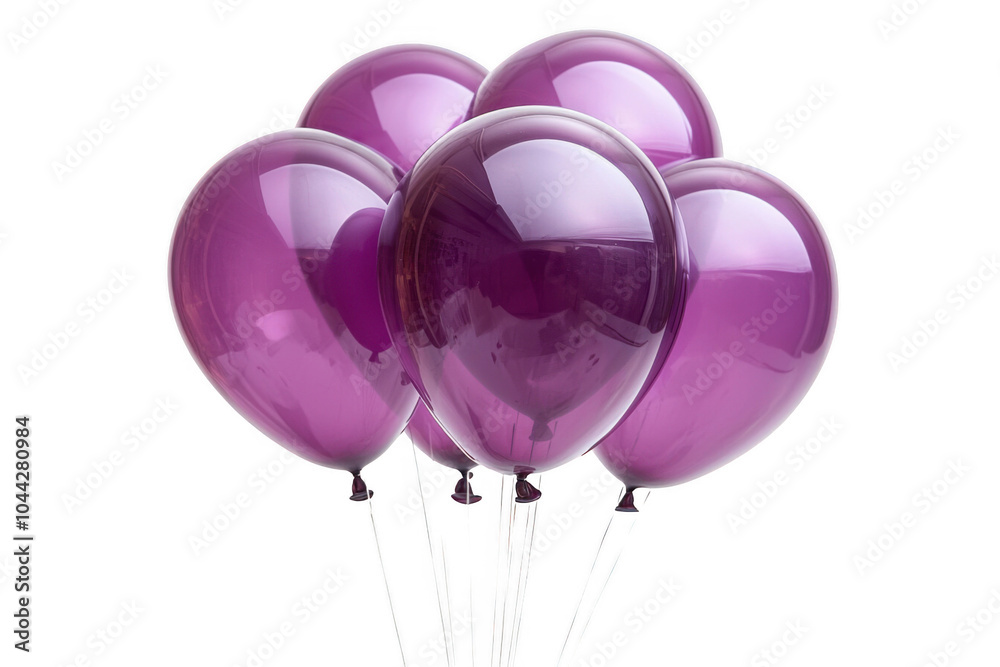 Purple balloon isolated on transparent background, png file, no background png file