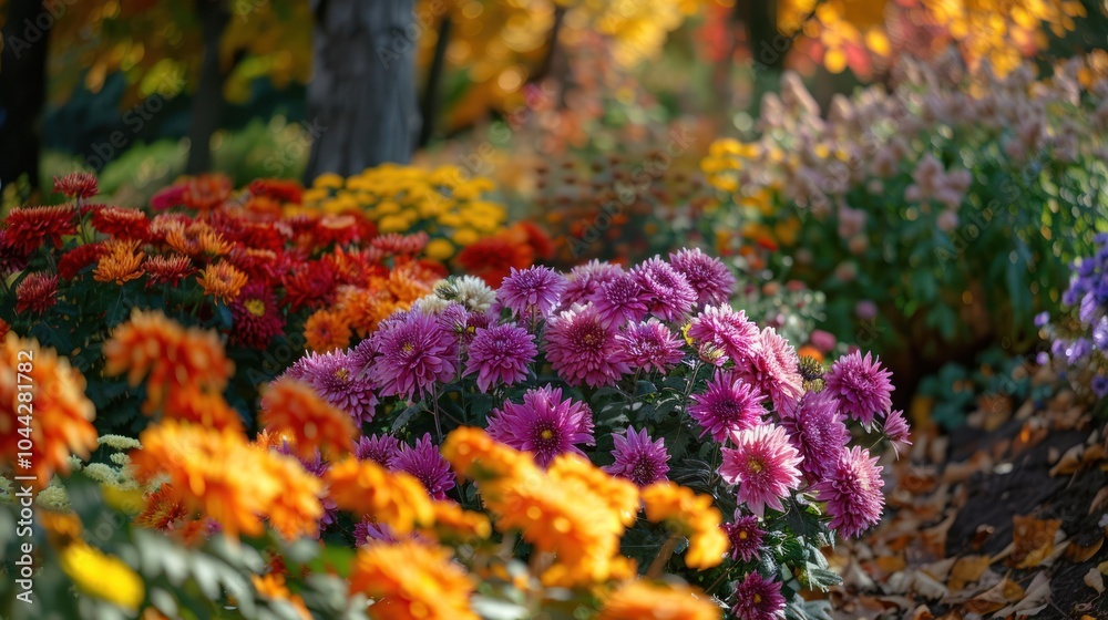 Obraz premium Vibrant Autumn Chrysanthemums