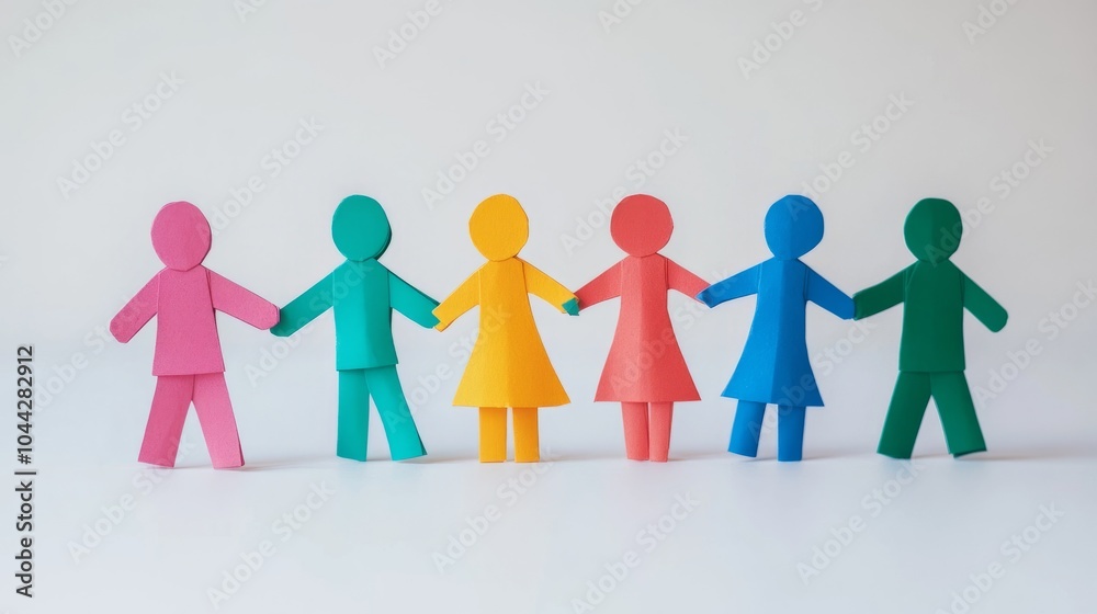 A group of people holding hands in a row