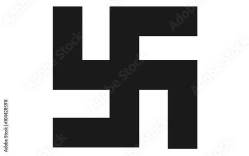 Solid black Swastika image with sharp edges, hindu symbol swatika image 