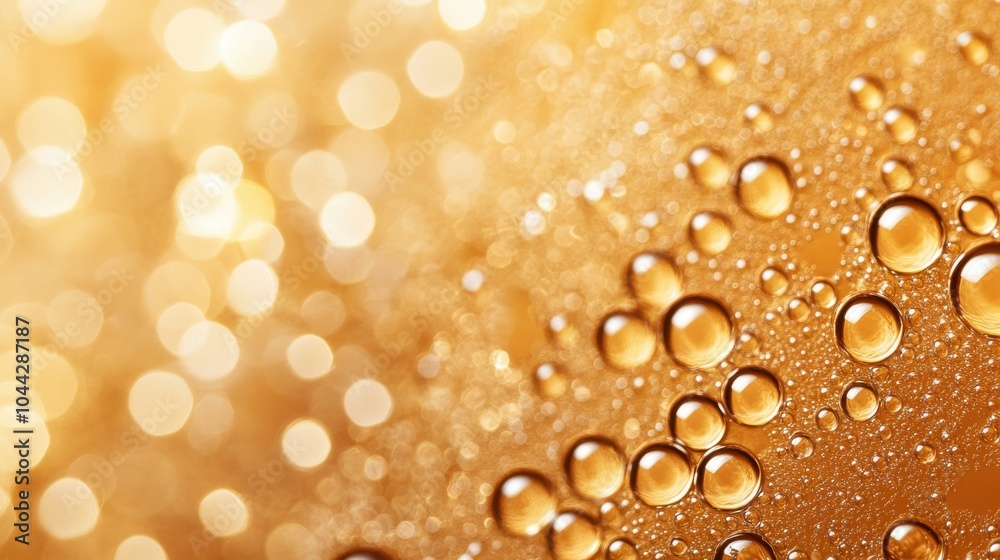 Fototapeta premium Sparkling Champagne Bubbles in Glass Close-Up Photography