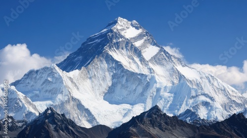 Majestic Snow-Covered Peaks Surrounding Mount Everest