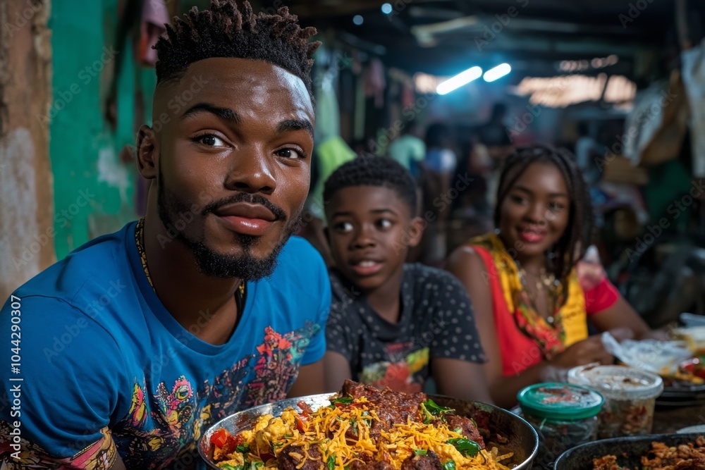 A foster family having dinner together, with warm expressions and a sense of belonging around the table A foster family having dinner together, with warm expressions and a sense of belonging around the table