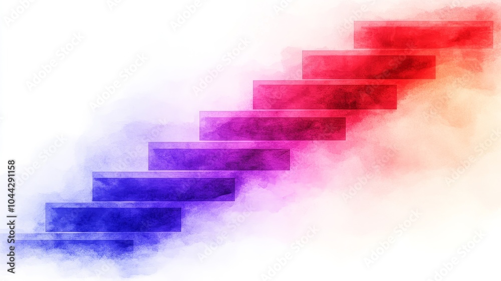 Fototapeta premium Colorful Watercolor Project Roadmap Illustration