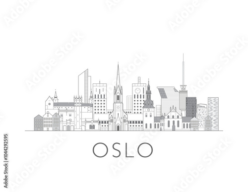 Oslo skyline cityscape vector illustration