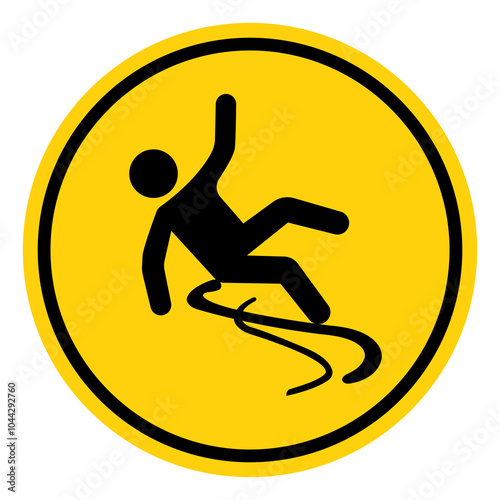 Slippery Symbol Sign,Vector Illustration, Isolate On White Background Label. EPS10