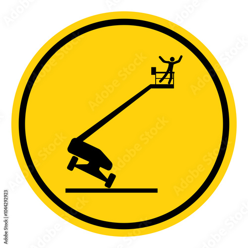 Falling Crane Hazard Symbol Sign, Vector Illustration, Isolate On White Background Label. EPS10