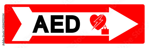 AED Symbol Sign, Vector Illustration, Isolate On White Background Label .EPS10