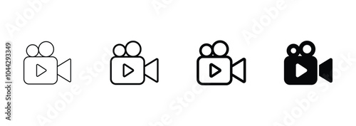 video camera icon vector. movie symbol vector