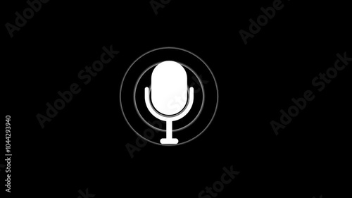 Recording podcast microphone icon animation. Audio microphone icon animation.