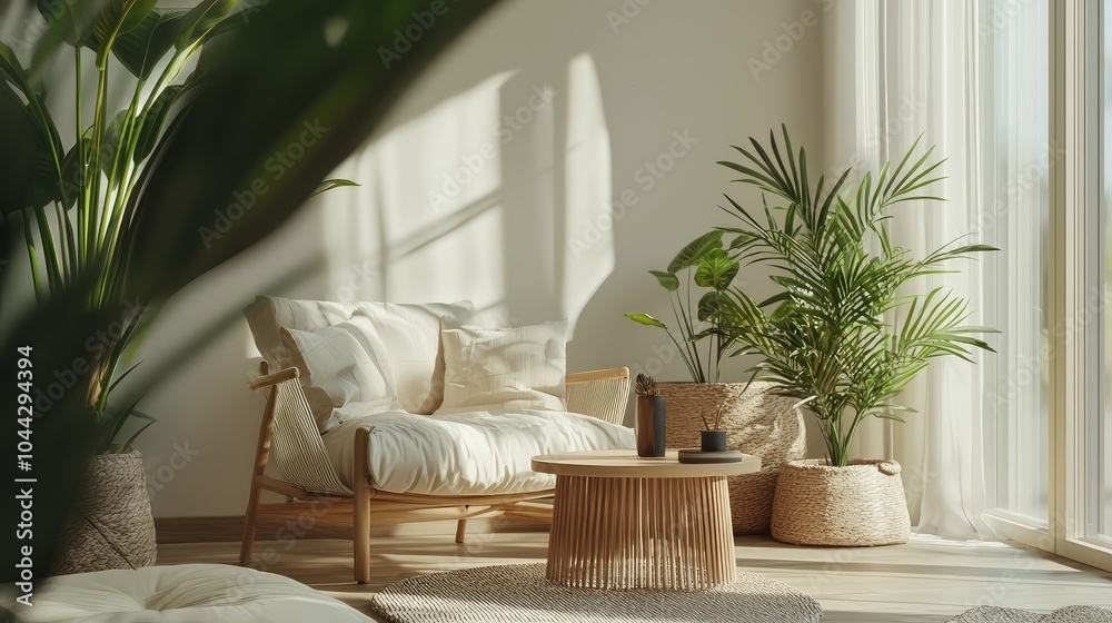 Scandinavian Inspired Lounge Area with Natural Light