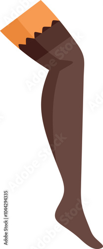 Mannequin leg is modeling a pair of lacy black thigh high stockings