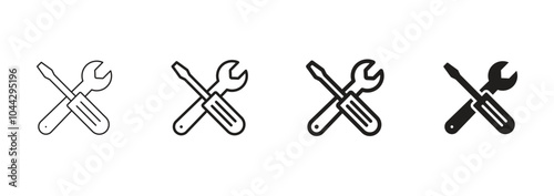 Wrench and screwdriver icon. Repair tools icon set.  setting symbol