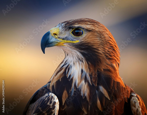 Portrait of a Golden Eagle (Aquila chrysaetos) on black background 