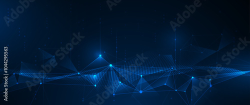 Vector digital datum, molecule background. Big Data, hi tech technology, light line design. Illustration modern network datum system, cyber space, communication internet, futuristic connection concept