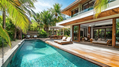 Wallpaper Mural Modern Tropical Villa with Private Wooden Deck Torontodigital.ca