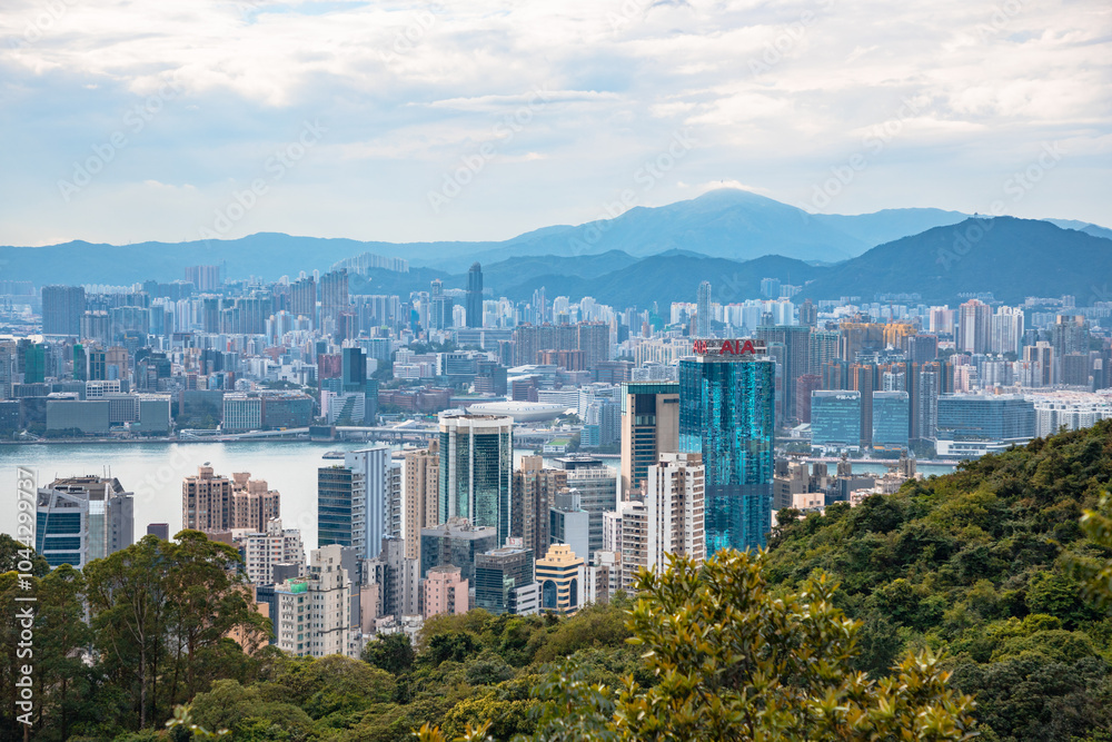 Obraz premium Hong Kong, China - Cityscape and city skyline