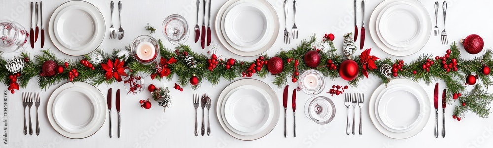 Elegant Christmas Table Setting with Festive Decor