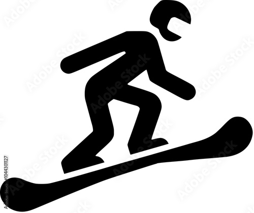 silhouette of a snowboarder Generative AI