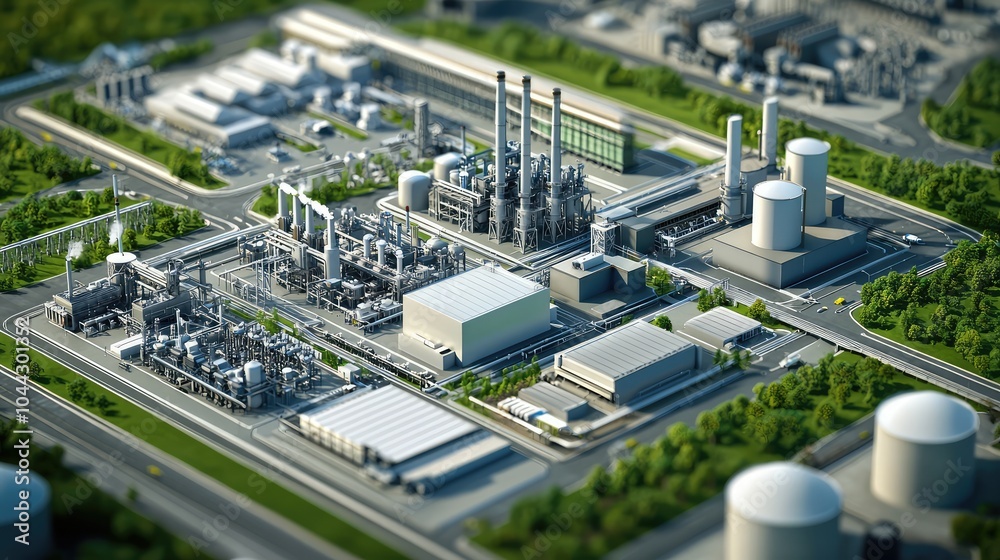 Aerial View of Multi-Faceted Power Plant Aerial View of Multi-Faceted Power Plant