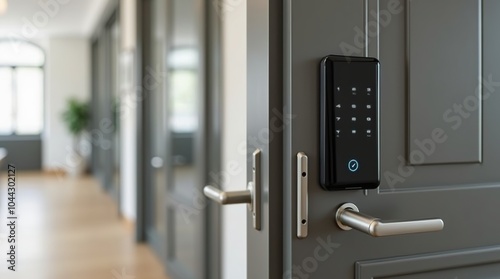 Modern Entrance Door with Electronic Card Lock System