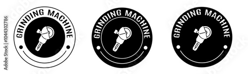 Black and white illustration of grinding machine icon in flat. Stock vector.