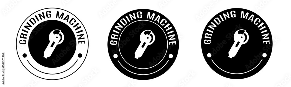 Black and white illustration of grinding machine icon in flat. Stock vector. Black and white illustration of grinding machine icon in flat. Stock vector.