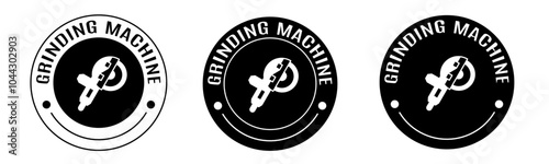 Black and white illustration of grinding machine icon in flat. Stock vector.