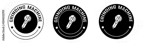 Black and white illustration of grinding machine icon in flat. Stock vector.