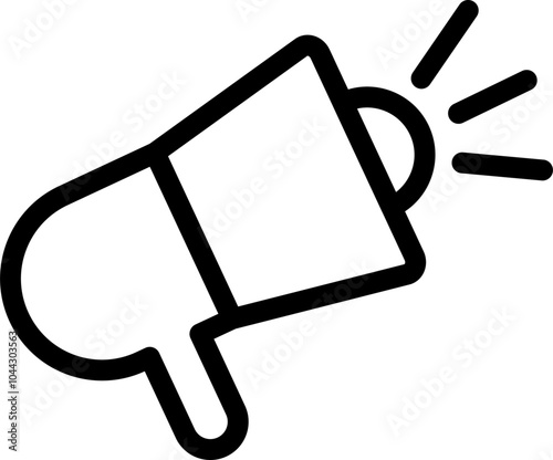 Active Megaphone Speaker Toa Black Outline Icon Isolated on White Background