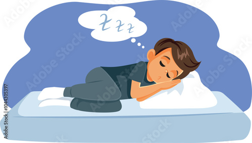 Calm Boy Napping on the Couch Vector Cartoon Illustration. Sleepy little child having to rest in the afternoon
