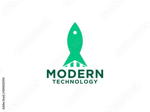 Speed Rocket Logo. Futuristic Flying Rocket isolated on White Background. Usable for Business and Technology Logos.
