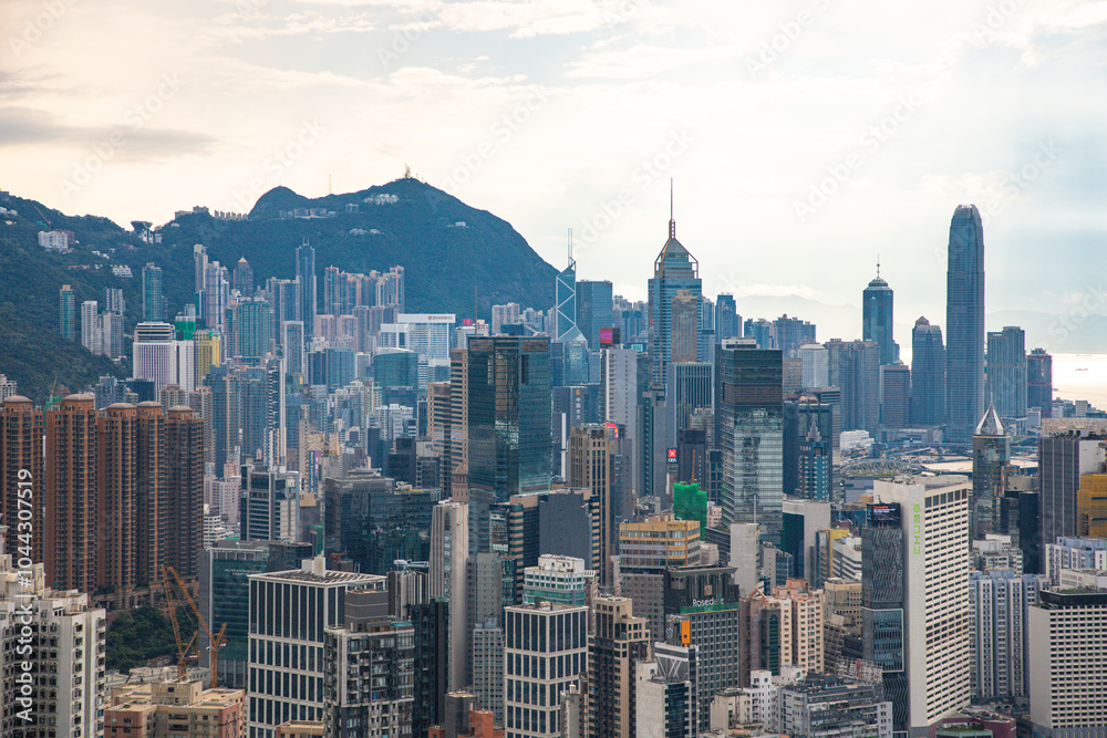 Fototapeta premium Hong Kong, China - Cityscape and city skyline