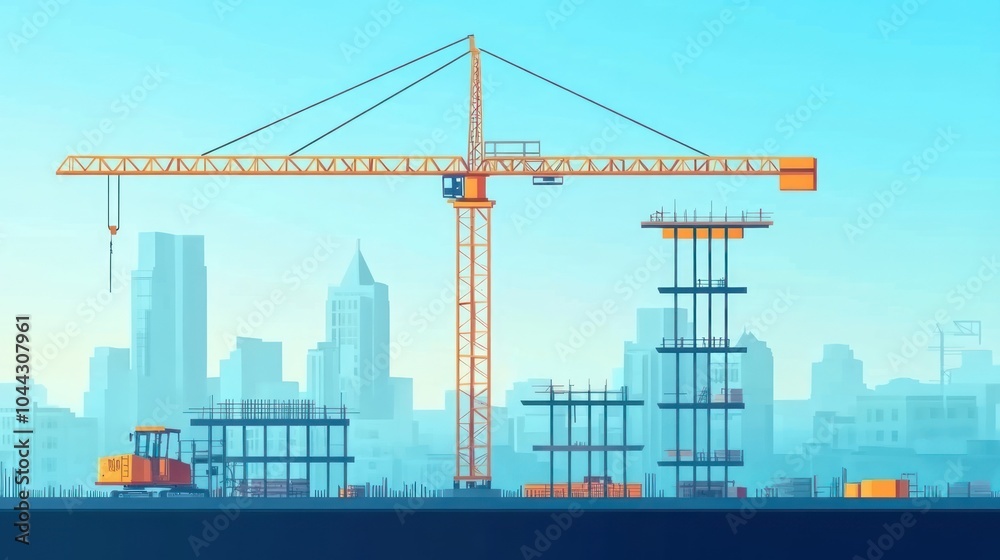 Construction Site in a City Construction Site in a City