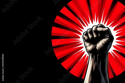 Vintage-style illustration of a protest filled with anger, with classic typography and bold colors capturing the fury and hatred of the demonstrators