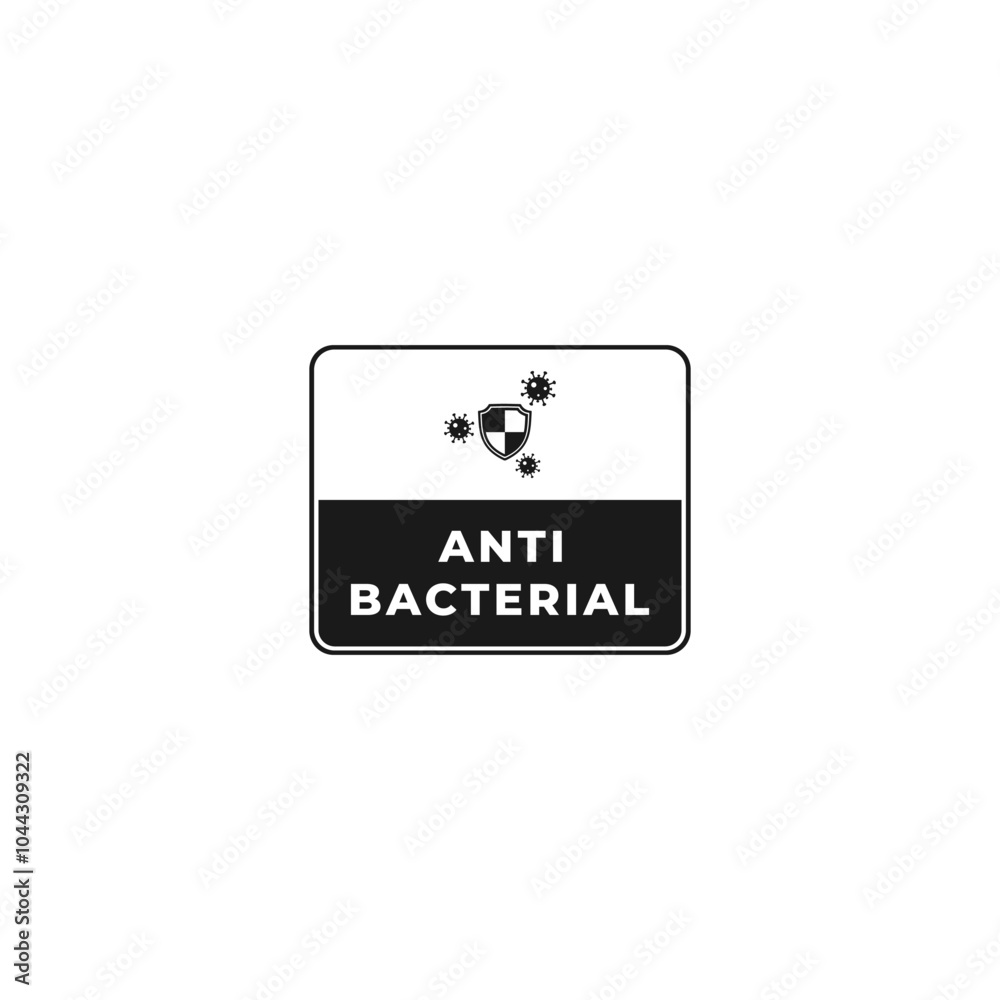 Anti Bacterial label or antibacterial label vector isolated. Bacterial defense label for product packaging design element. Anti bacterial icon vector for design element. Anti Bacterial label or antibacterial label vector isolated. Bacterial defense label for product packaging design element. Anti bacterial icon vector for design element.