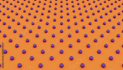 3D art render large size purple pumpkins patterns in high quality resolution halloween theme