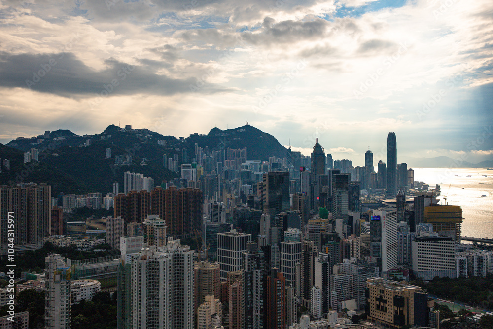 Obraz premium Hong Kong, China - Cityscape and city skyline