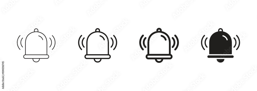 Notification bell icon set vector illustration Notification bell icon set vector illustration