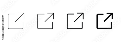 External link icon set vector illustration