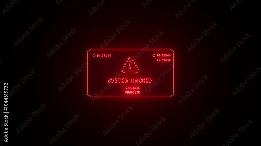 System hack security breach computer hacking warning message hacked alert. Motion graphics animation 4K resolution