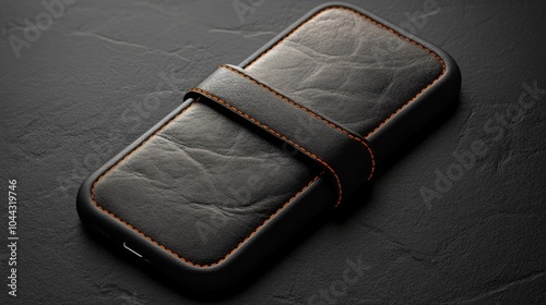 Smartphone armband mockup with stylish design perfect for branding and product presentation on isolated background featuring a sleek and durable leather finish.. Generative AI