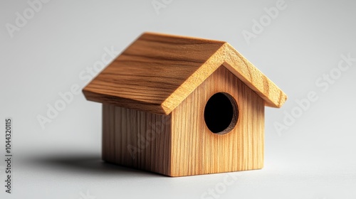 Birdhouse mockup on an isolated background featuring a natural wooden design perfect for backyard or outdoor branding and decoration concepts. Ideal for nature-inspired product visuals.. Generative AI photo