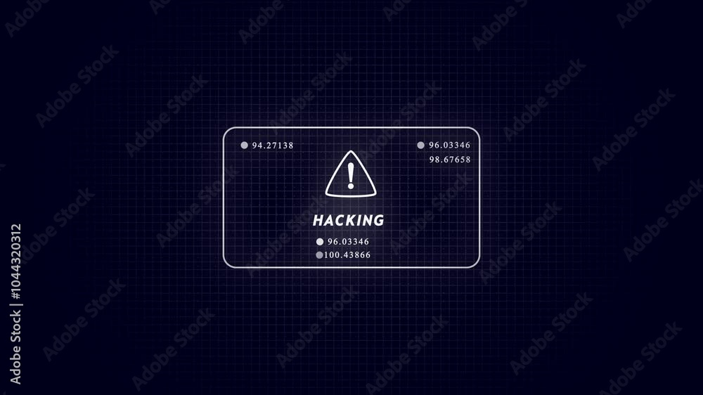 Warning hack security breach computer hacking warning message hacked alert. Motion graphics animation 4K resolution