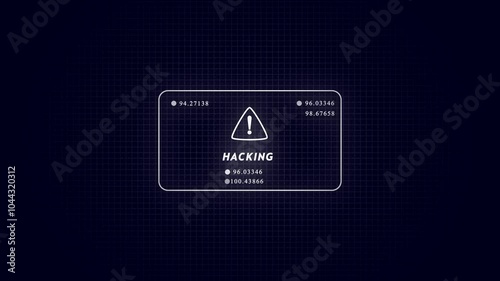 Warning hack security breach computer hacking warning message hacked alert. Motion graphics animation 4K resolution