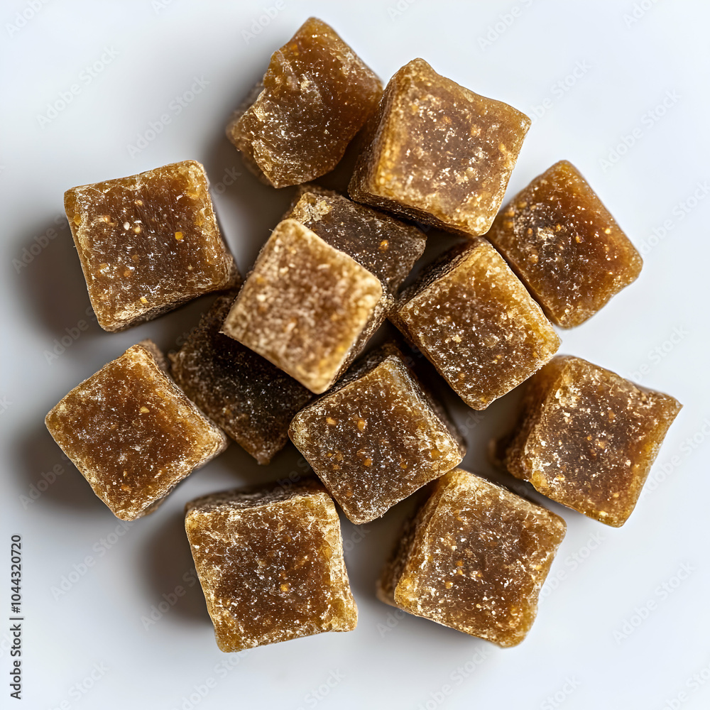 Close-up of a pile of brown sugar cubes, sweet, dessert, food, ingredient, baking Close-up of a pile of brown sugar cubes, sweet, dessert, food, ingredient, baking